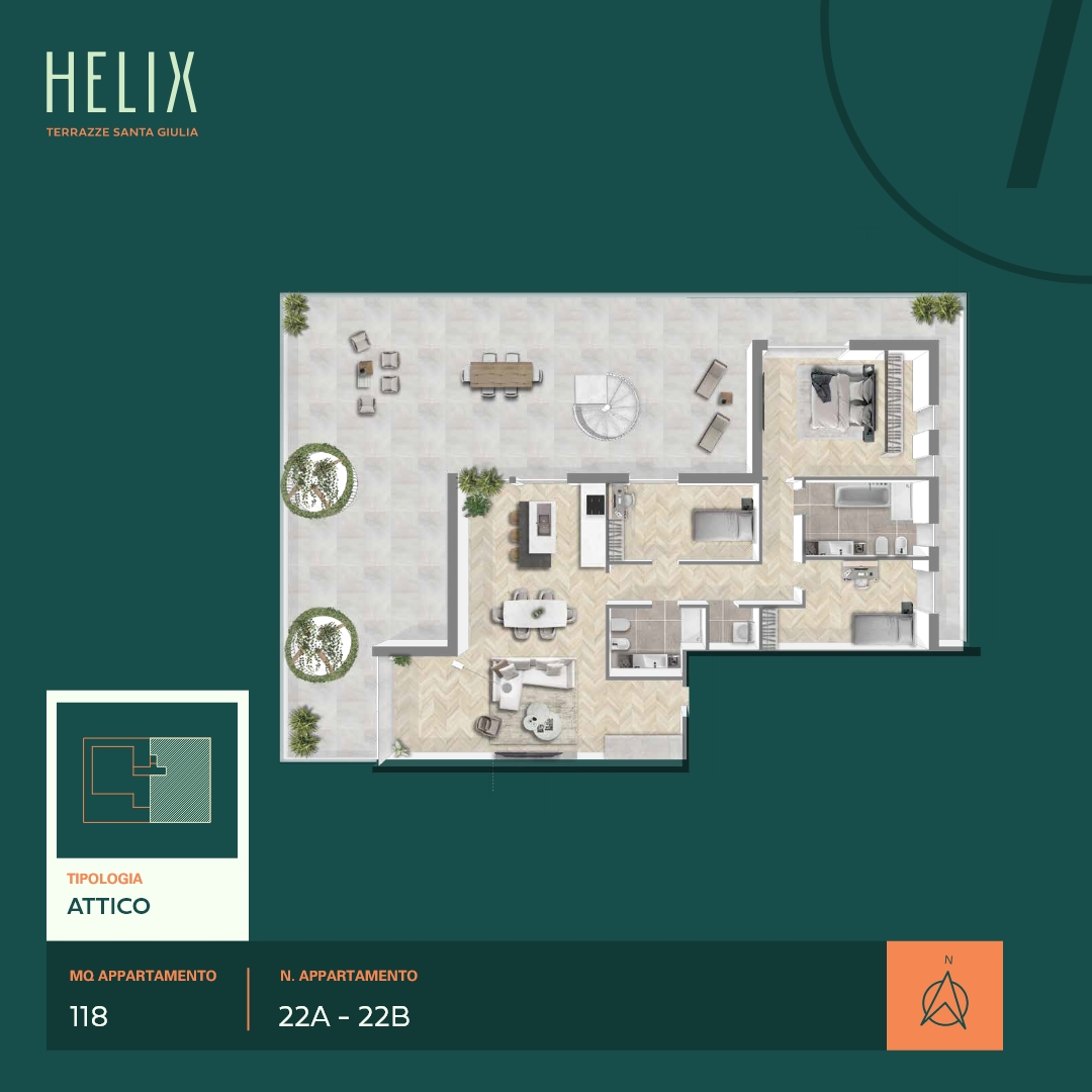 Helix - Santa Giulia - Attico 118mq - M