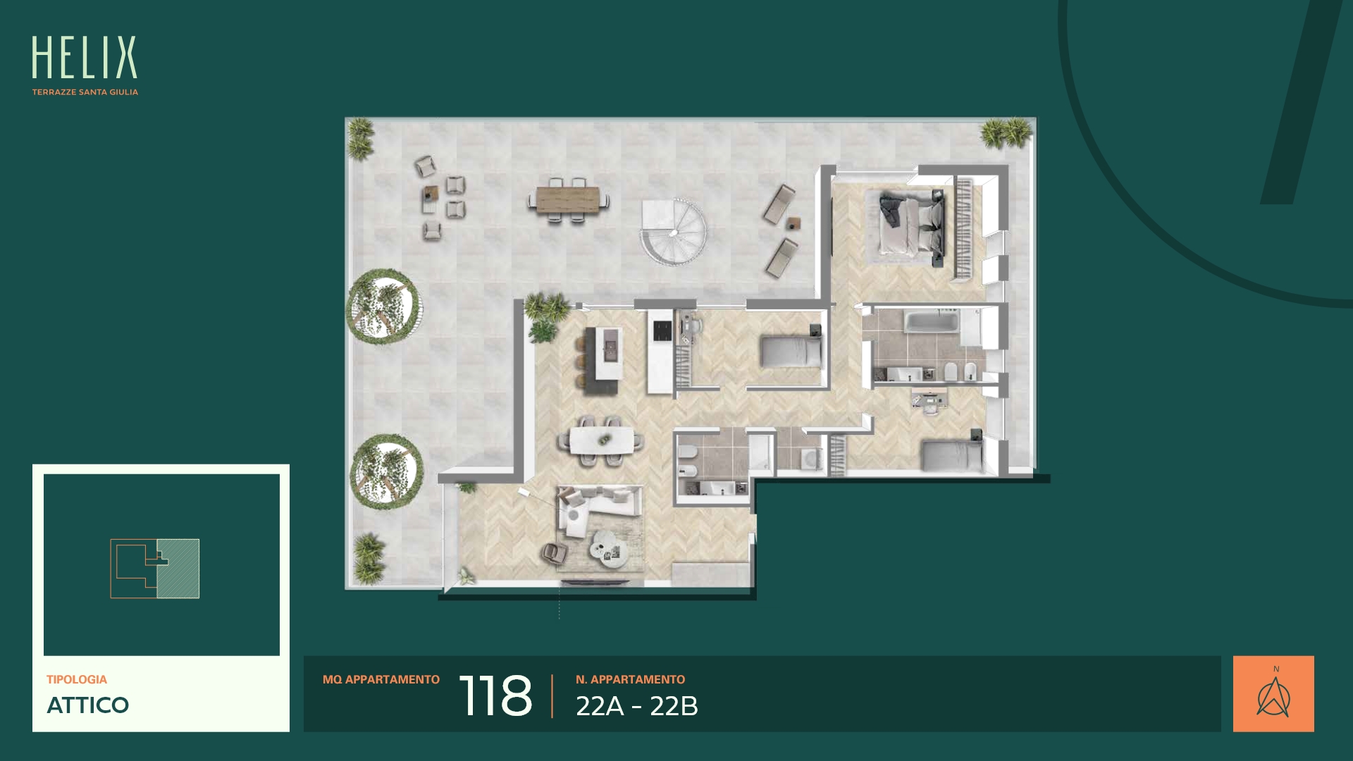 Helix - Santa Giulia - Attico 118mq