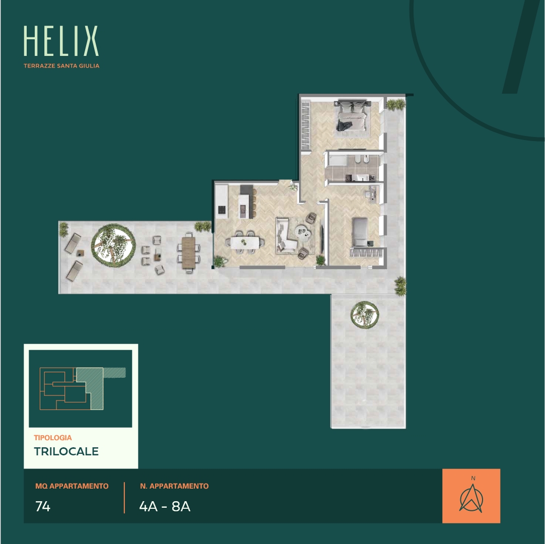 Helix - Santa Giulia - Bilocale 74mq A - M
