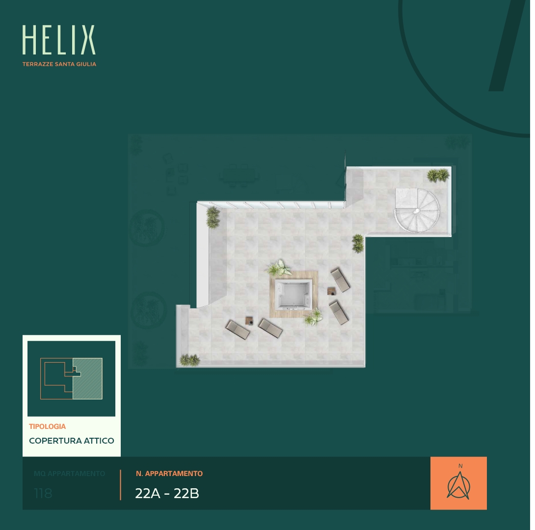 Helix - Santa Giulia - Copertura Attico 118mq - M
