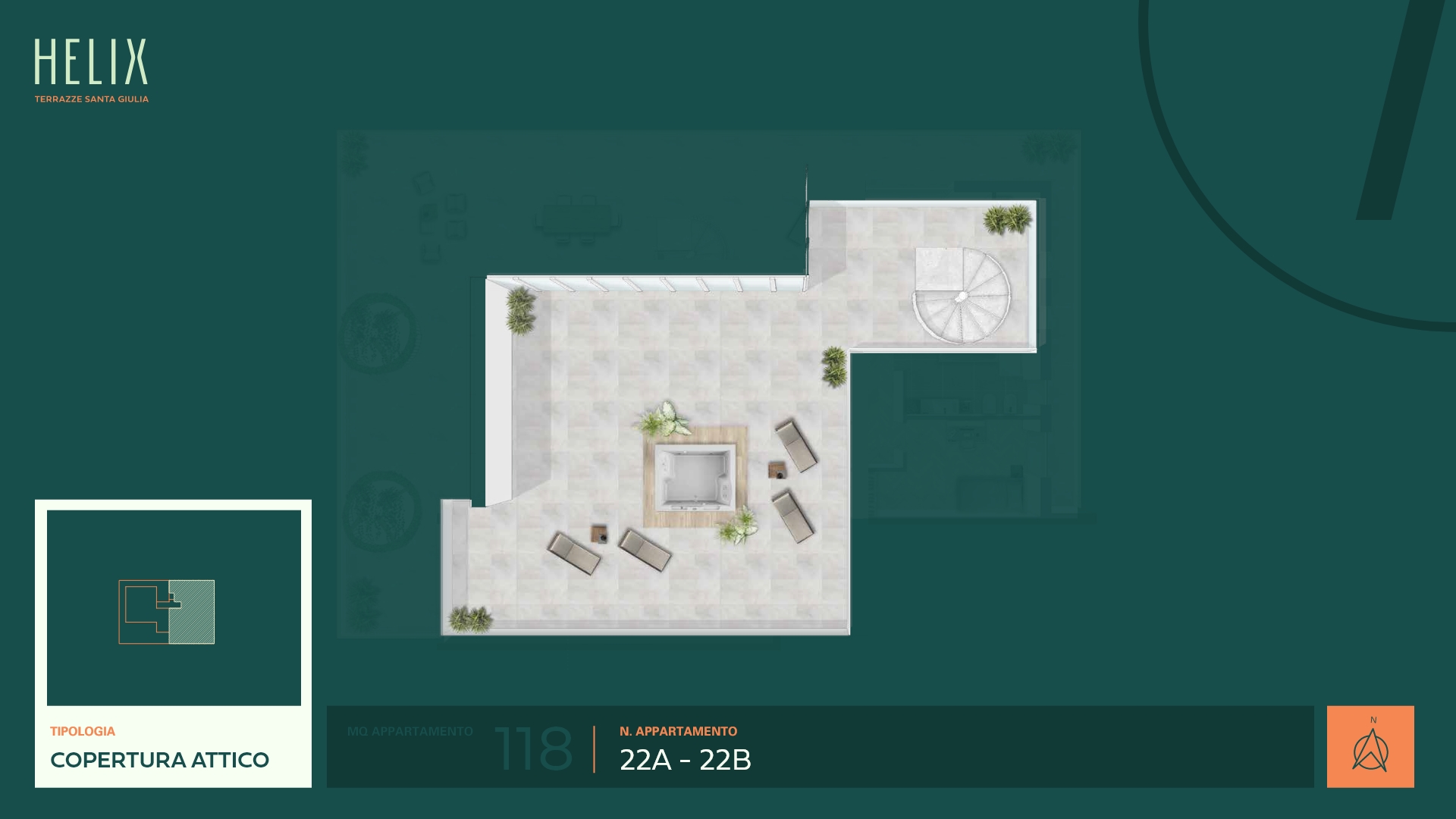 Helix - Santa Giulia - Copertura Attico 118mq