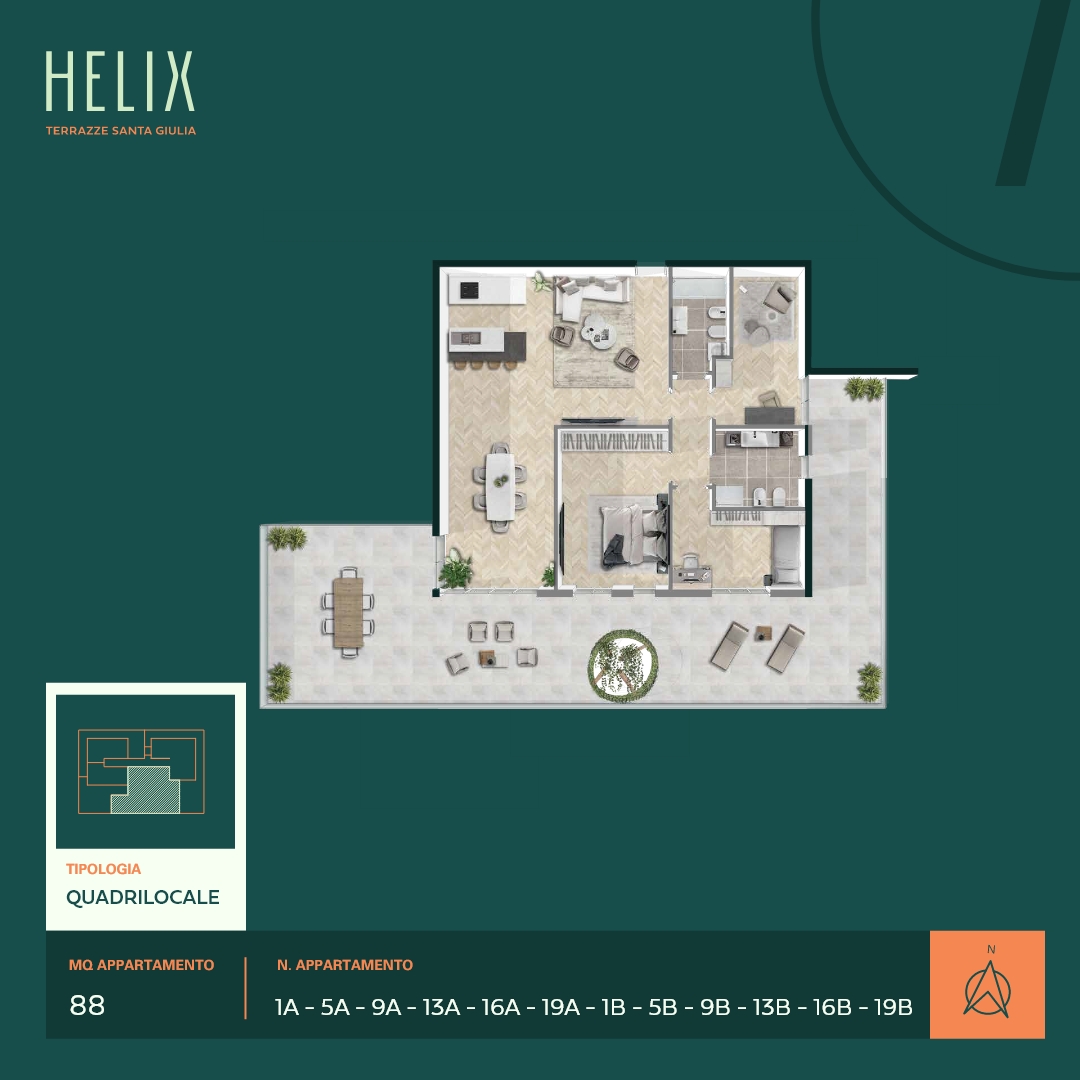 Helix - Santa Giulia - Quadrilocale 88mq - M