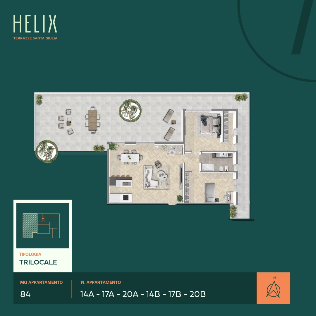Helix - Santa Giulia - Trilocale 84mq - M