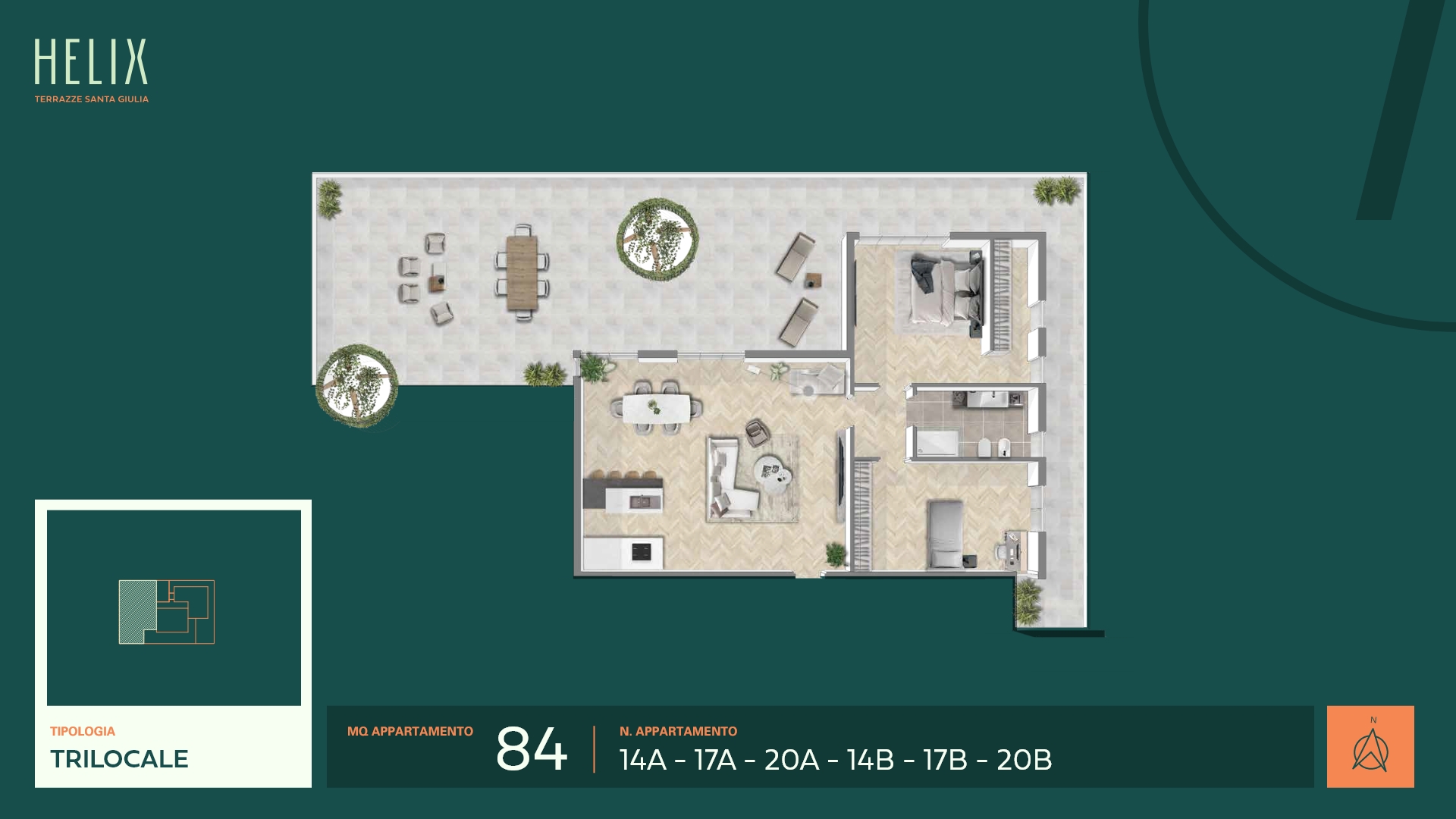 Helix - Santa Giulia - Trilocale 84mq